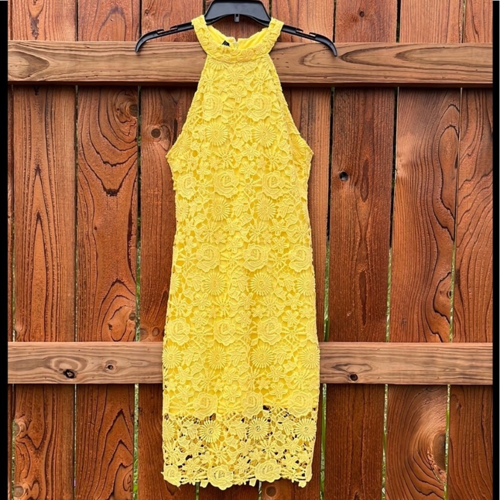 NWT beautiful bright yellow lace dress